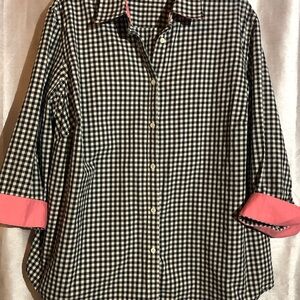 Ralph Lauren Checkered Shirt with Pink Cuff Accents size 2X long sleeves